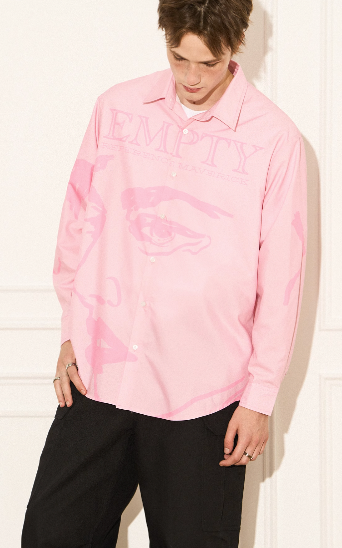 EMPTY REFERENCE Pink Portrait Long Sleeve Shirt