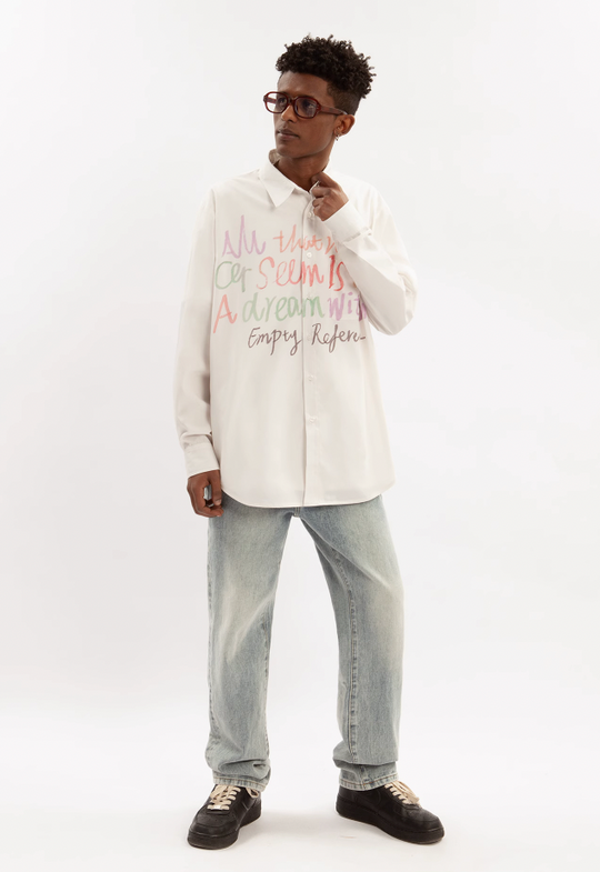 EMPTY REFERENCE Colorful Graffiti Letter Long Sleeve Shirt