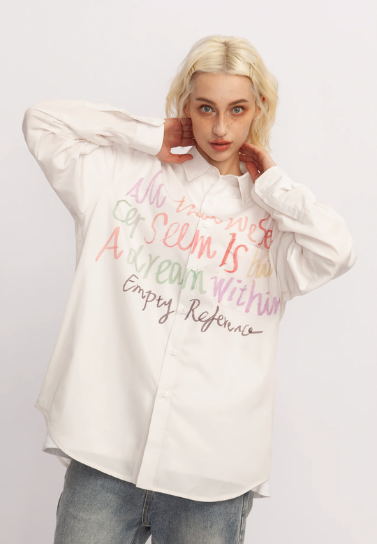 EMPTY REFERENCE Colorful Graffiti Letter Long Sleeve Shirt