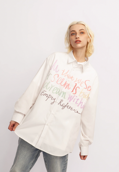 EMPTY REFERENCE Colorful Graffiti Letter Long Sleeve Shirt