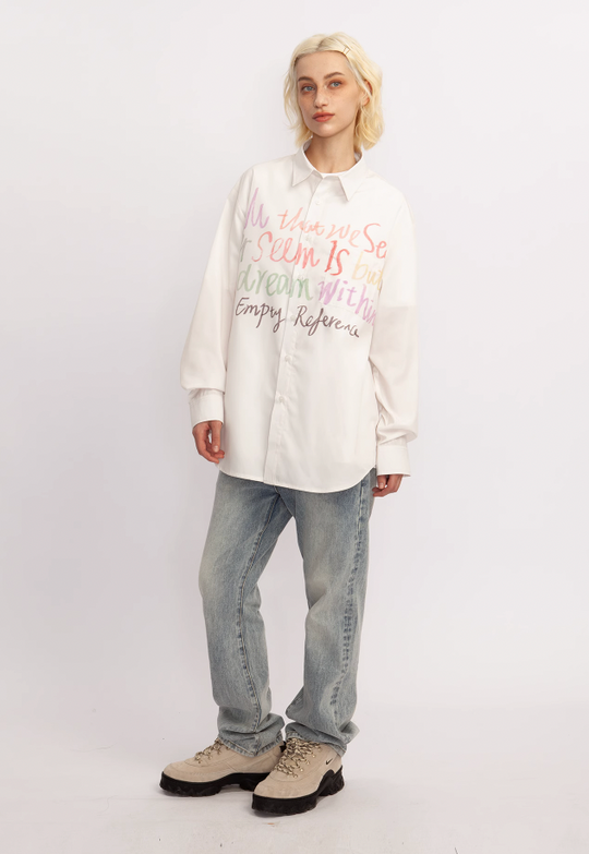 EMPTY REFERENCE Colorful Graffiti Letter Long Sleeve Shirt
