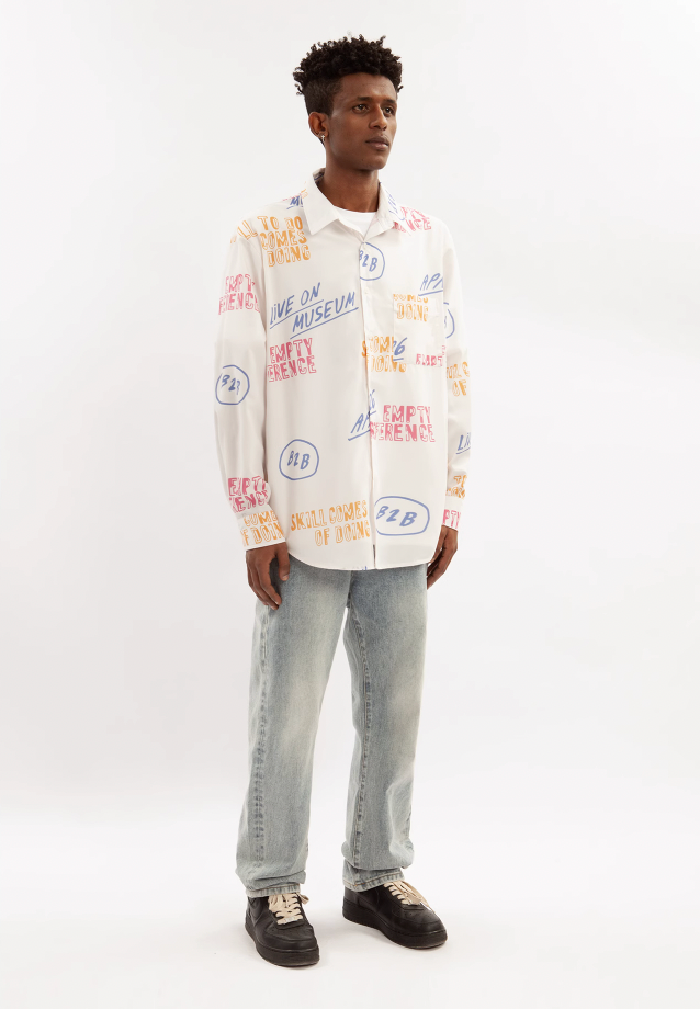 EMPTY REFERENCE Vintage Slogan Long Sleeve Shirt