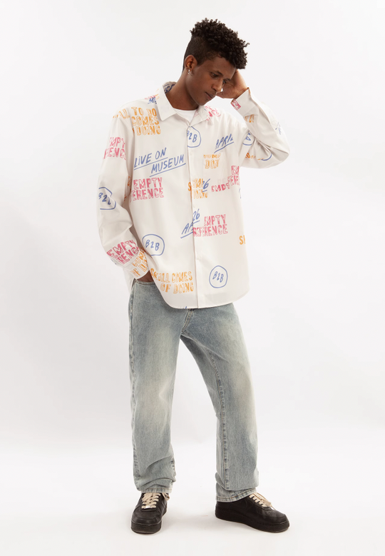 EMPTY REFERENCE Vintage Slogan Long Sleeve Shirt