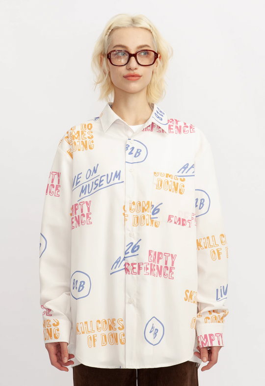 EMPTY REFERENCE Vintage Slogan Long Sleeve Shirt