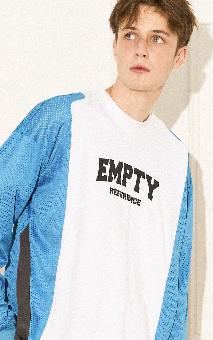 EMPTY REFERENCE Color block Printed Long Sleeve Tee