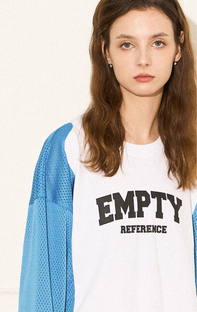 EMPTY REFERENCE Color block Printed Long Sleeve Tee