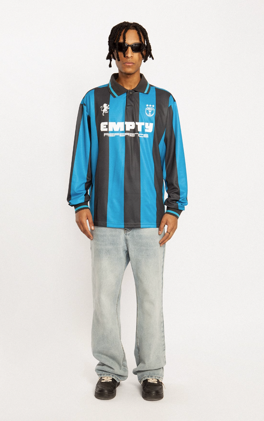 EMPTY REFERENCE Striped Sports Long Sleeve Polo