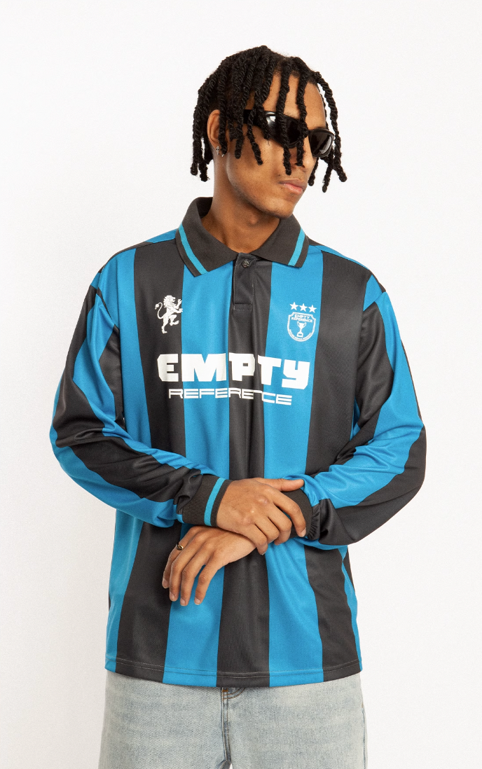 EMPTY REFERENCE Striped Sports Long Sleeve Polo