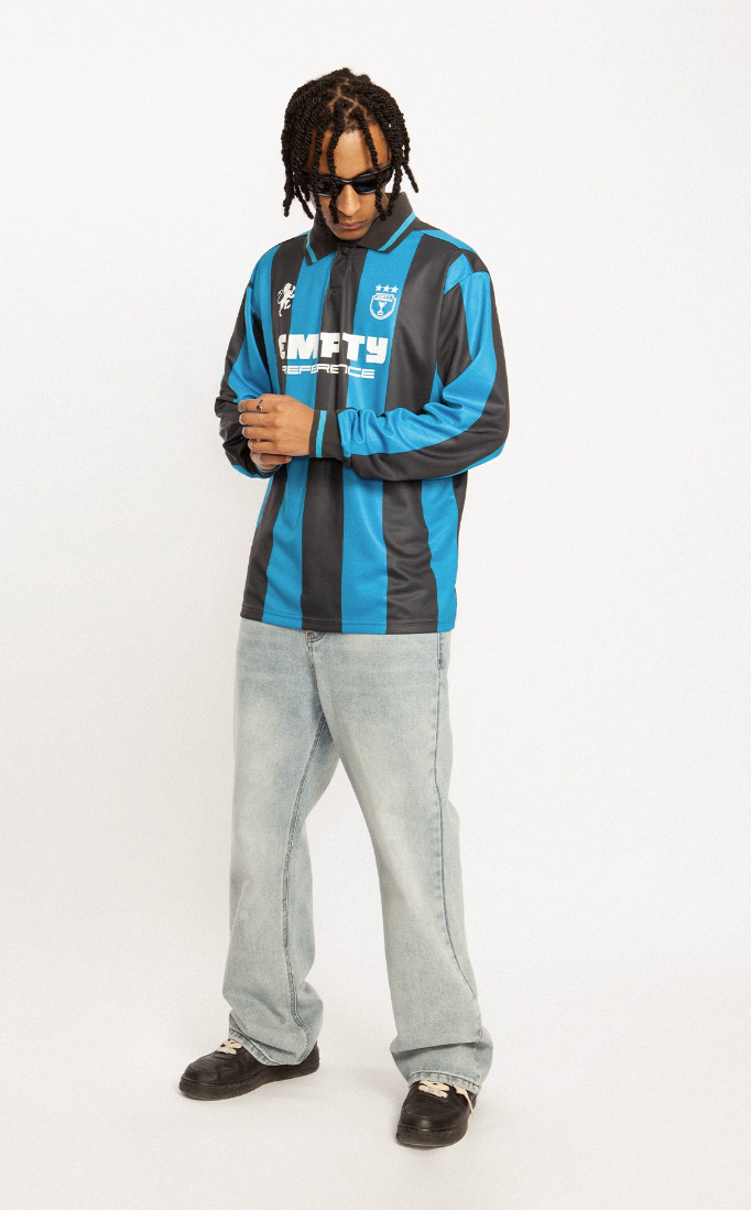 EMPTY REFERENCE Striped Sports Long Sleeve Polo