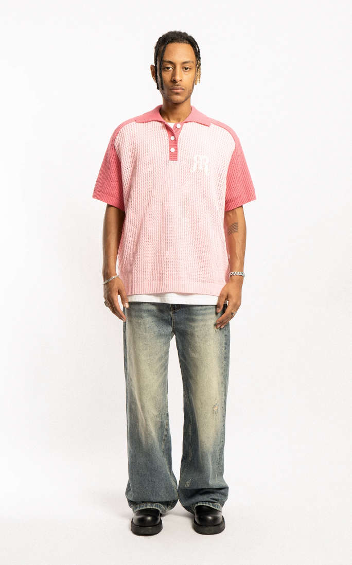 EMPTY REFERENCE Raglan Sleeve Knit Polo