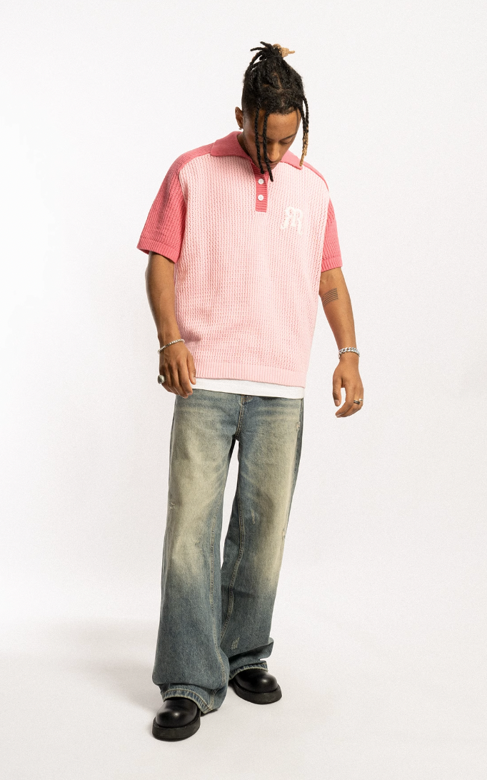 EMPTY REFERENCE Raglan Sleeve Knit Polo