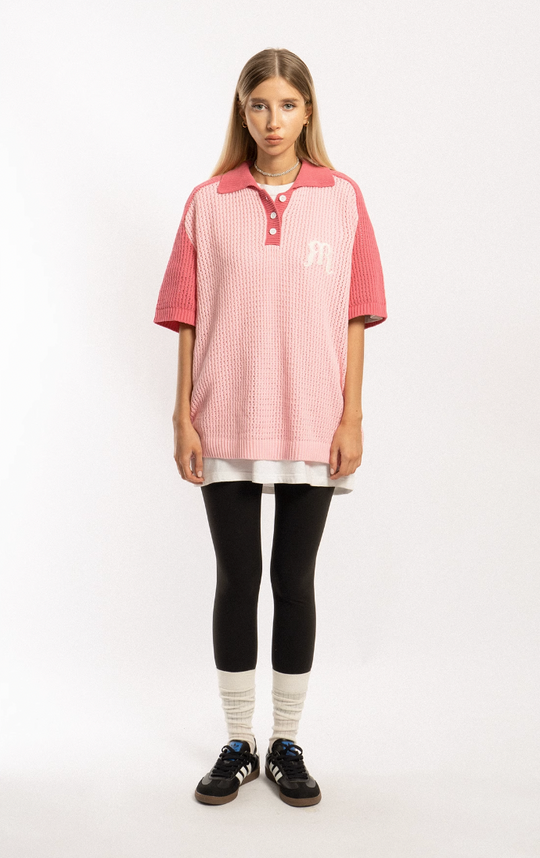 EMPTY REFERENCE Raglan Sleeve Knit Polo