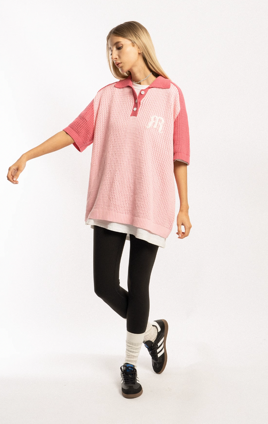 EMPTY REFERENCE Raglan Sleeve Knit Polo