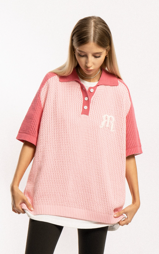 EMPTY REFERENCE Raglan Sleeve Knit Polo