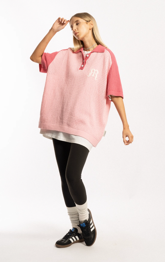 EMPTY REFERENCE Raglan Sleeve Knit Polo