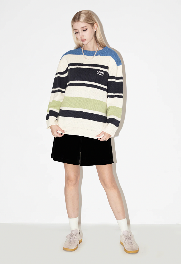 EMPTY REFERENCE Stripes Multi Color Knit Sweater