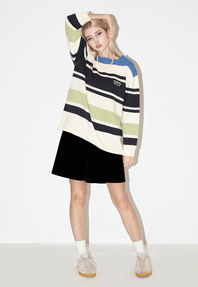 EMPTY REFERENCE Stripes Multi Color Knit Sweater