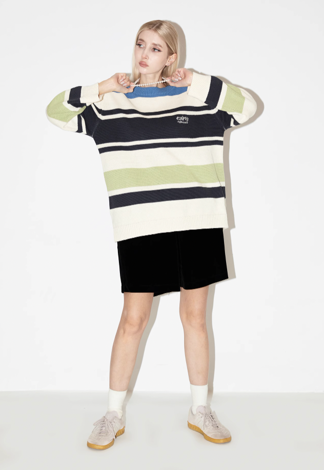 EMPTY REFERENCE Stripes Multi Color Knit Sweater