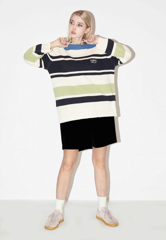 EMPTY REFERENCE Stripes Multi Color Knit Sweater