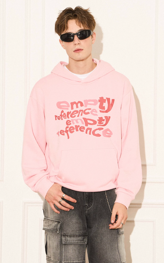 EMPTY REFERENCE Irregular Distressed Logo Hoodie
