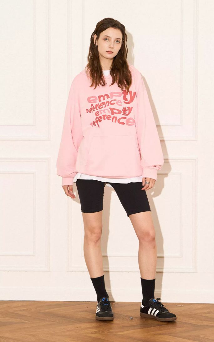 EMPTY REFERENCE Irregular Distressed Logo Hoodie