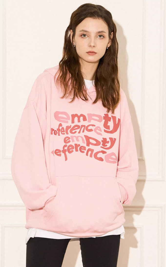 EMPTY REFERENCE Irregular Distressed Logo Hoodie