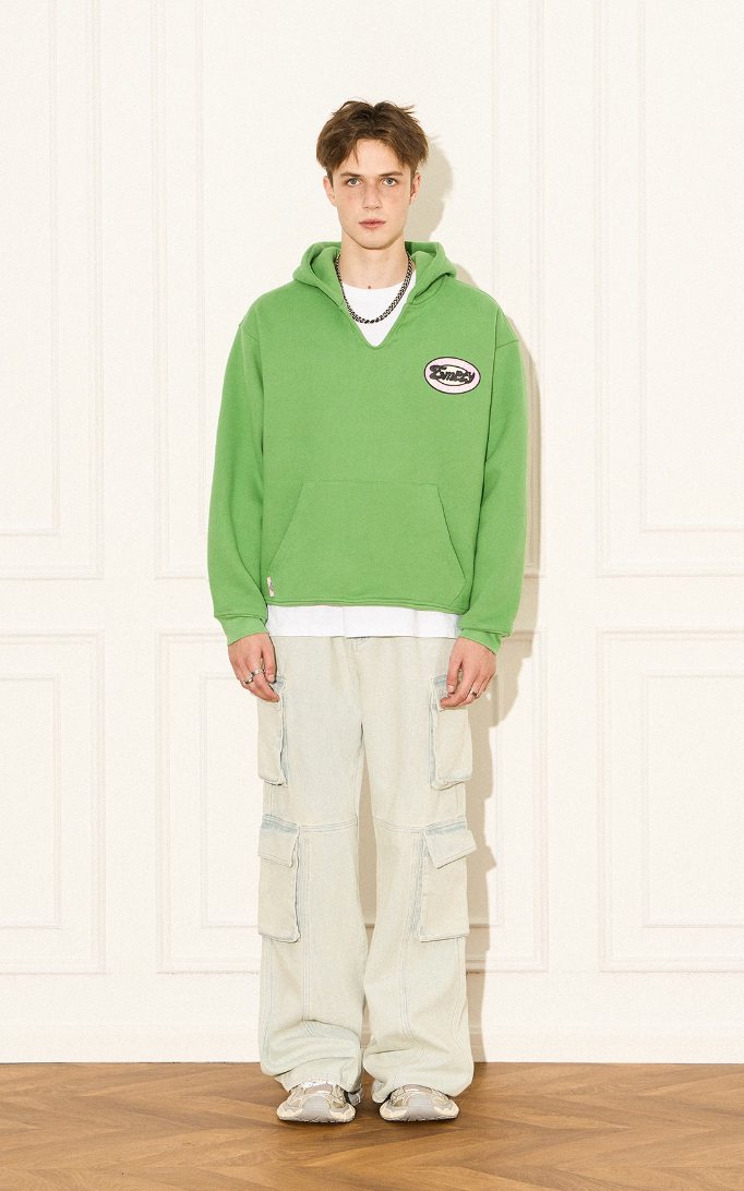 EMPTY REFERENCE Vintage Slogan Print Hoodie