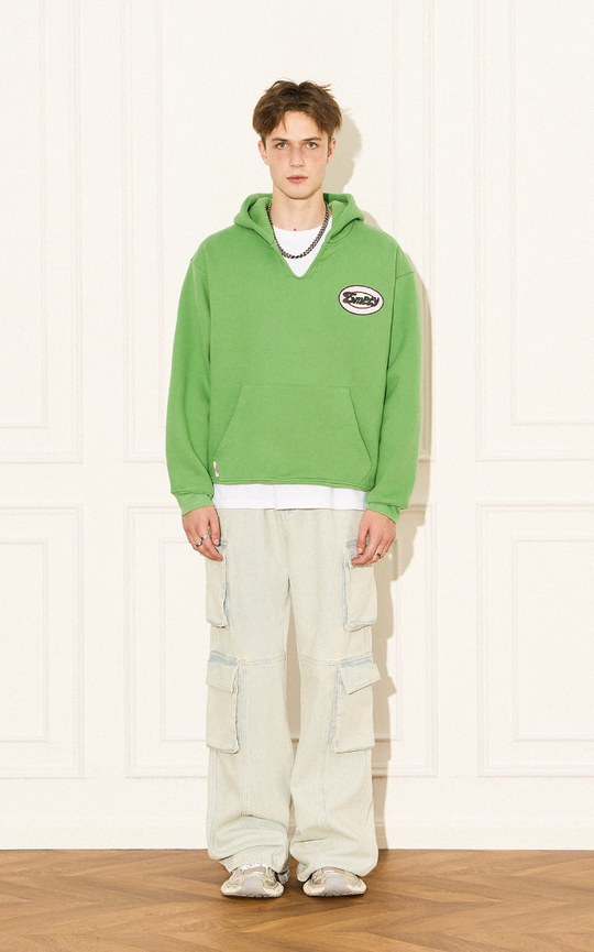 EMPTY REFERENCE Vintage Slogan Print Hoodie