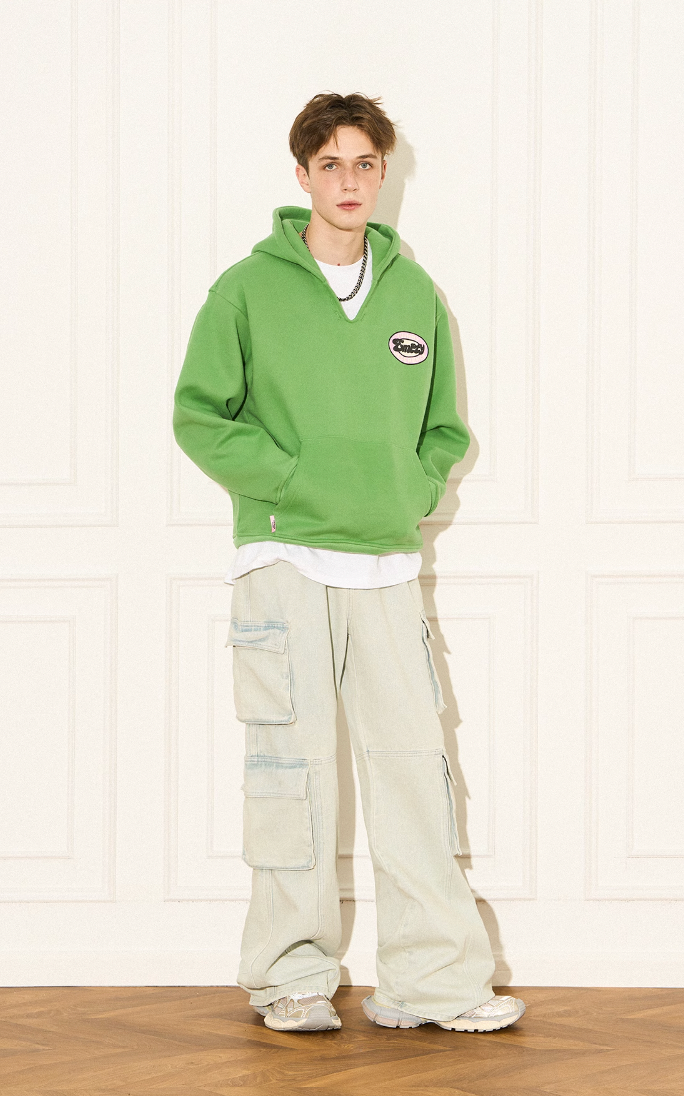 EMPTY REFERENCE Vintage Slogan Print Hoodie