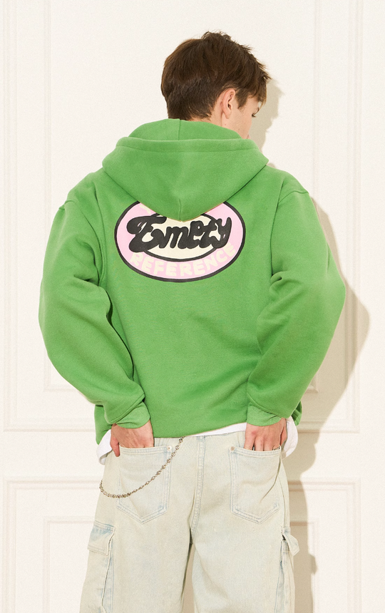 EMPTY REFERENCE Vintage Slogan Print Hoodie