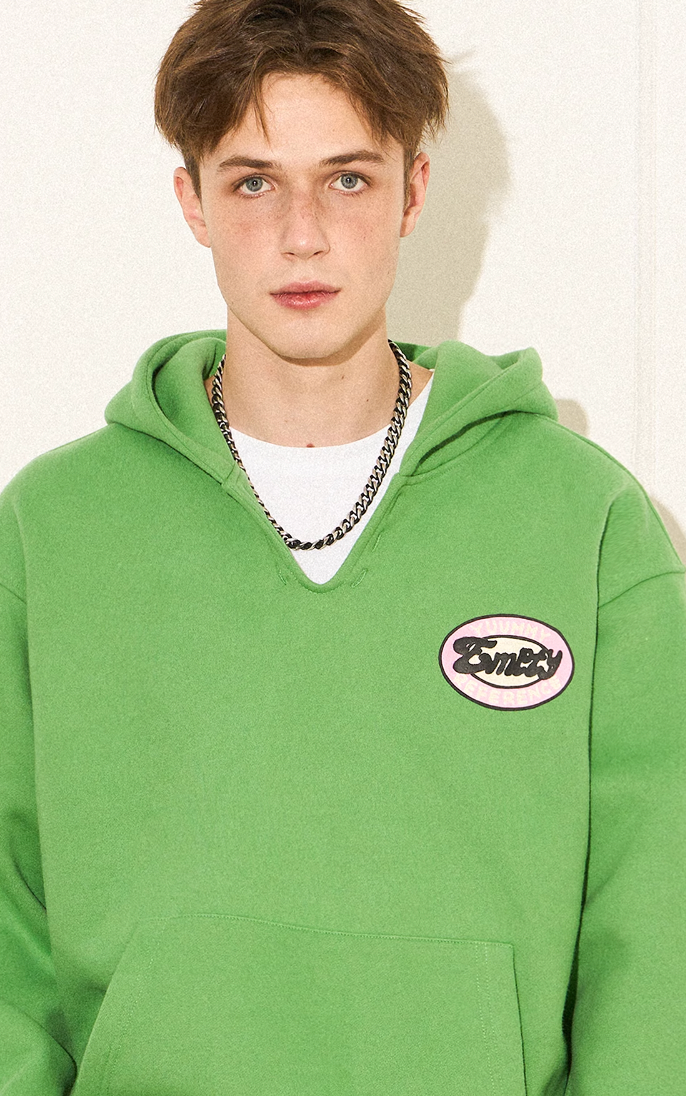 EMPTY REFERENCE Vintage Slogan Print Hoodie