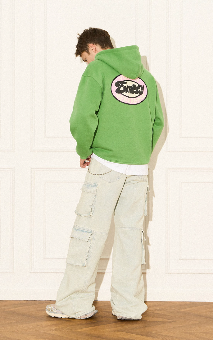 EMPTY REFERENCE Vintage Slogan Print Hoodie