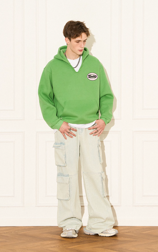 EMPTY REFERENCE Vintage Slogan Print Hoodie