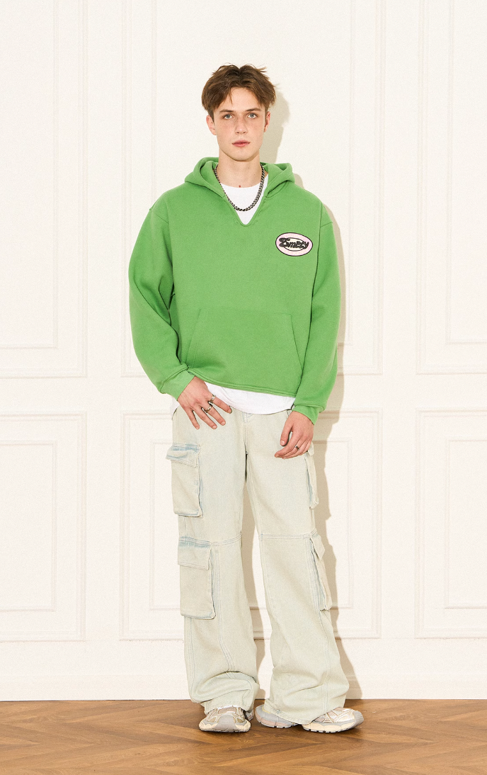 EMPTY REFERENCE Vintage Slogan Print Hoodie