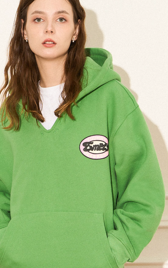 EMPTY REFERENCE Vintage Slogan Print Hoodie