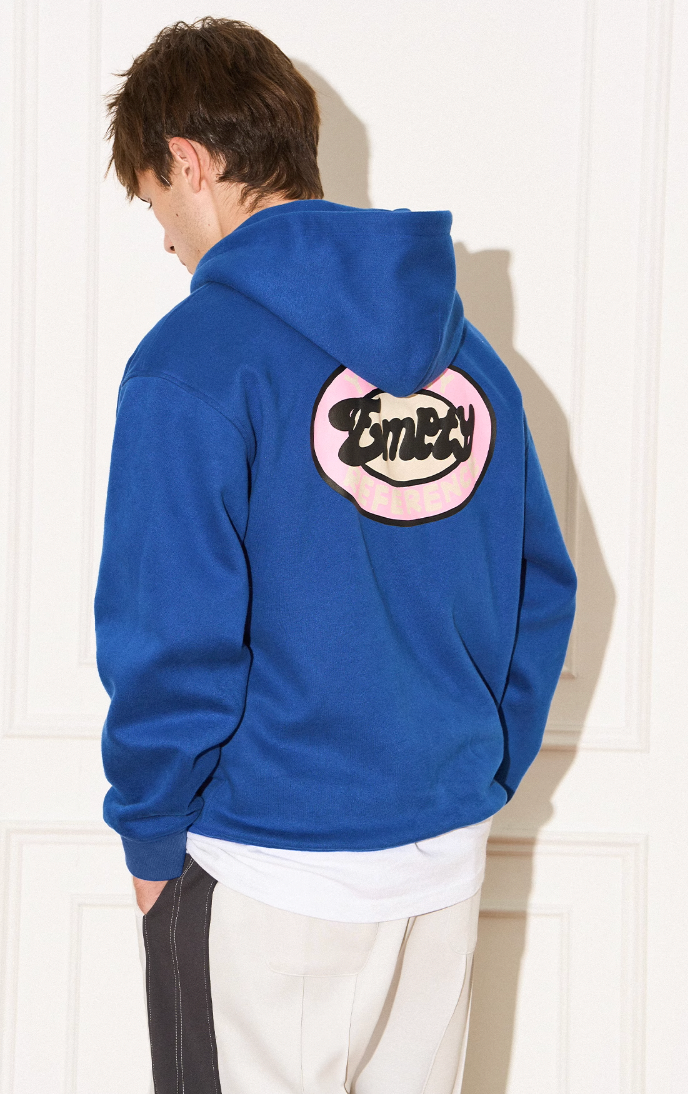 EMPTY REFERENCE Vintage Slogan Print Hoodie