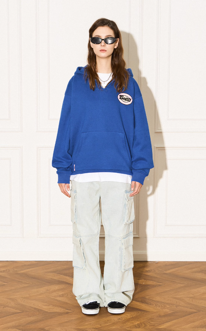 EMPTY REFERENCE Vintage Slogan Print Hoodie