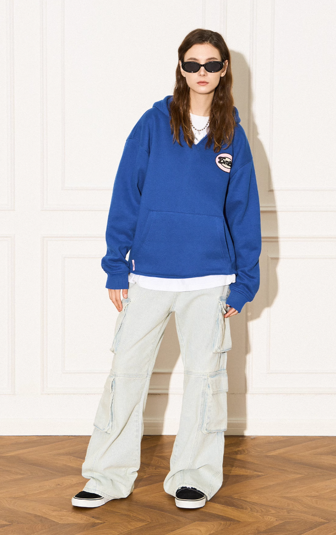 EMPTY REFERENCE Vintage Slogan Print Hoodie