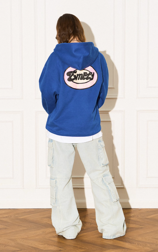 EMPTY REFERENCE Vintage Slogan Print Hoodie
