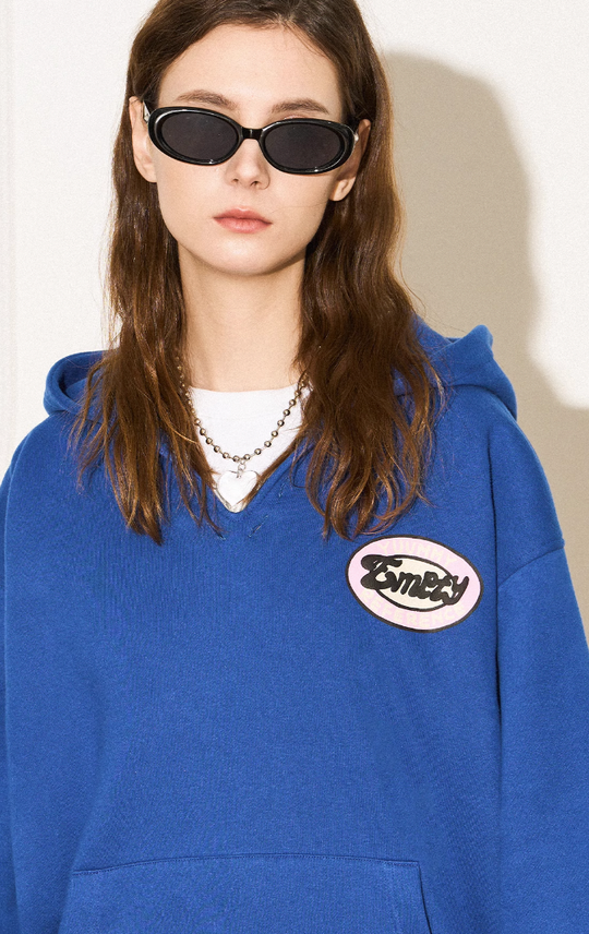 EMPTY REFERENCE Vintage Slogan Print Hoodie