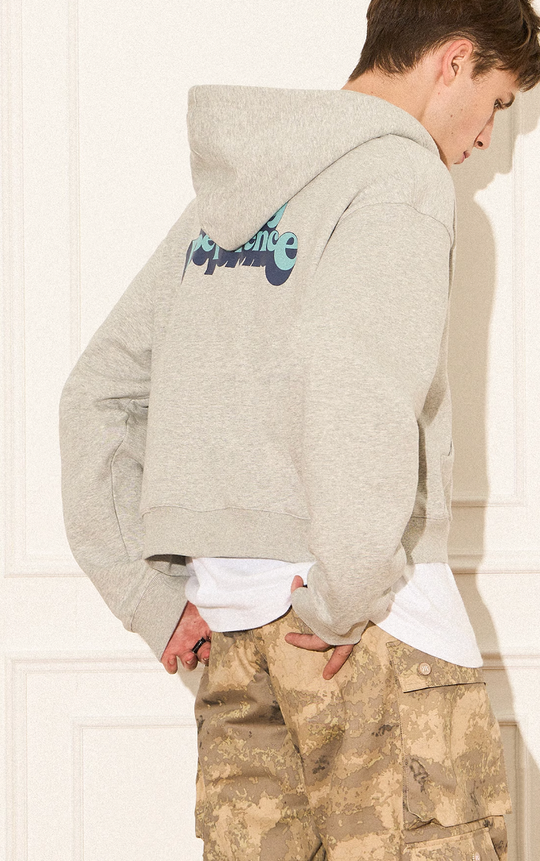 EMPTY REFERENCE Cracked Logo Zipper Hoodie