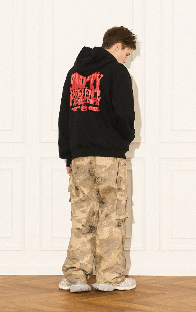 EMPTY REFERENCE Scorched Print Zipper Hoodie