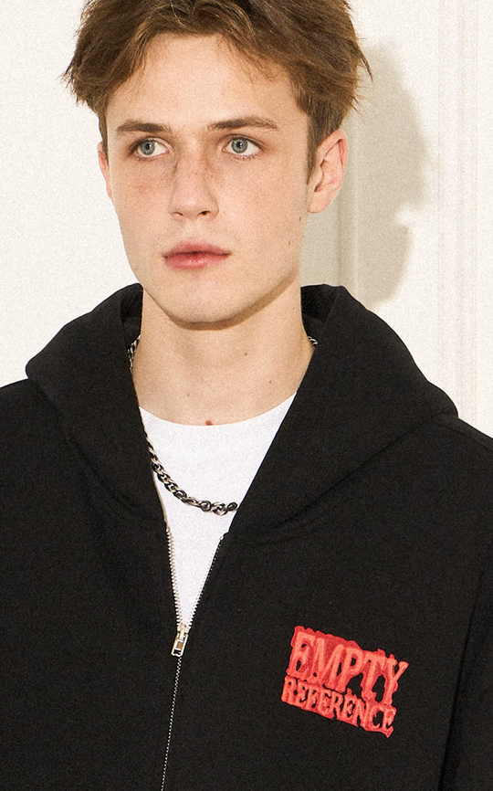 EMPTY REFERENCE Scorched Print Zipper Hoodie