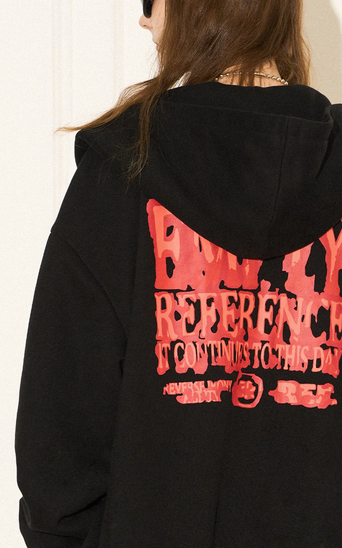 EMPTY REFERENCE Scorched Print Zipper Hoodie