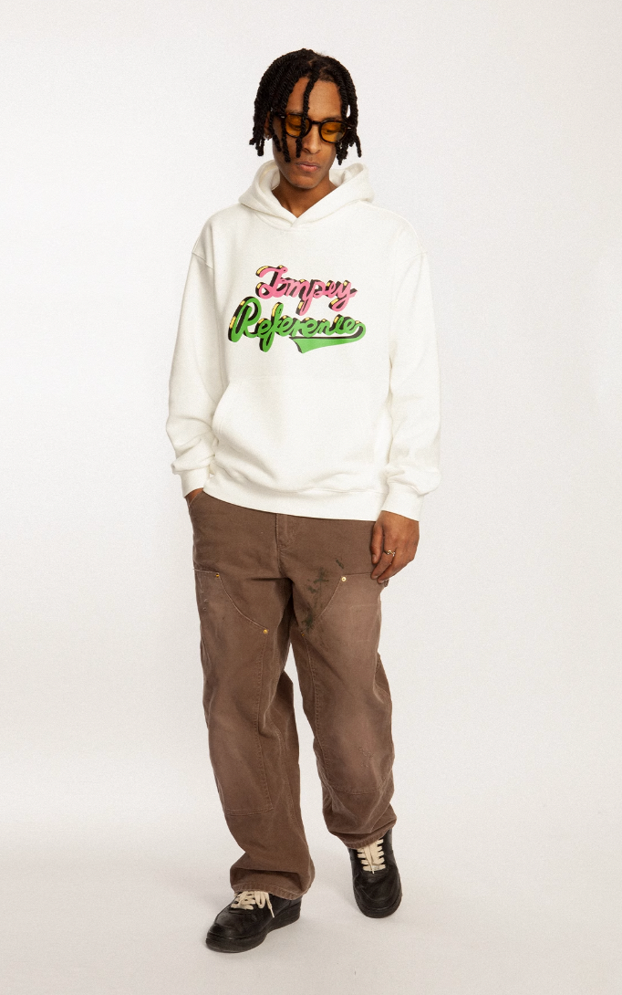 EMPTY REFERENCE Fluorescent Pink Green Logo Hoodie