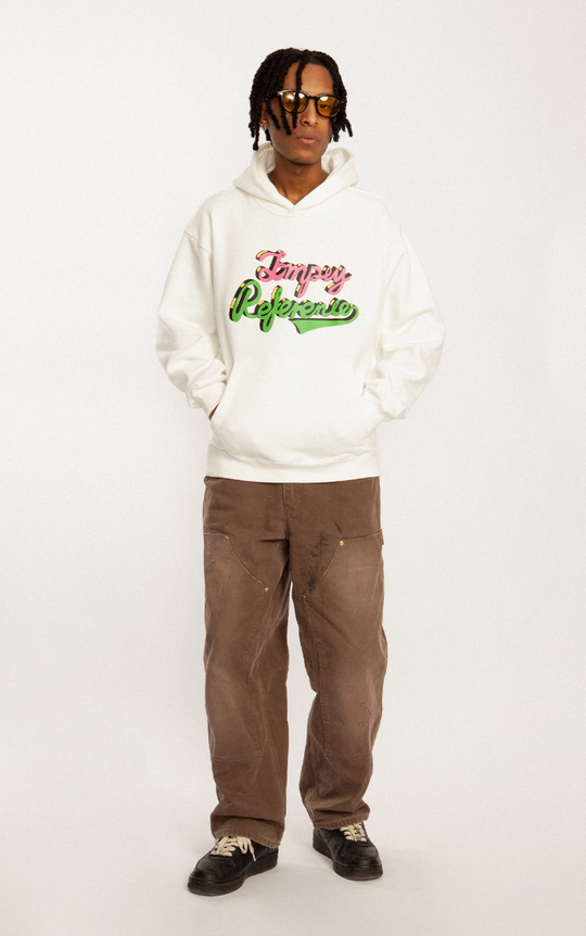 EMPTY REFERENCE Fluorescent Pink Green Logo Hoodie