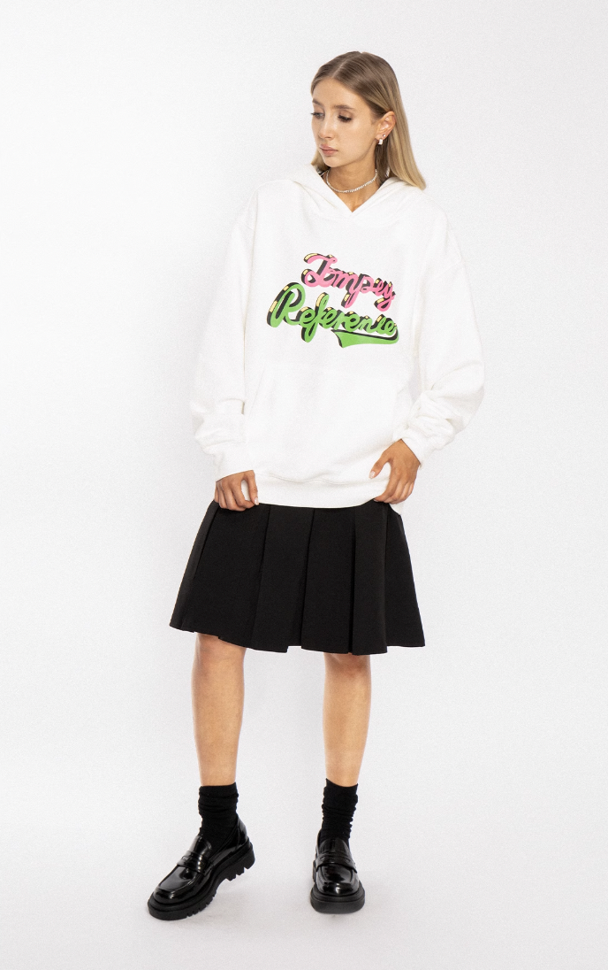 EMPTY REFERENCE Fluorescent Pink Green Logo Hoodie