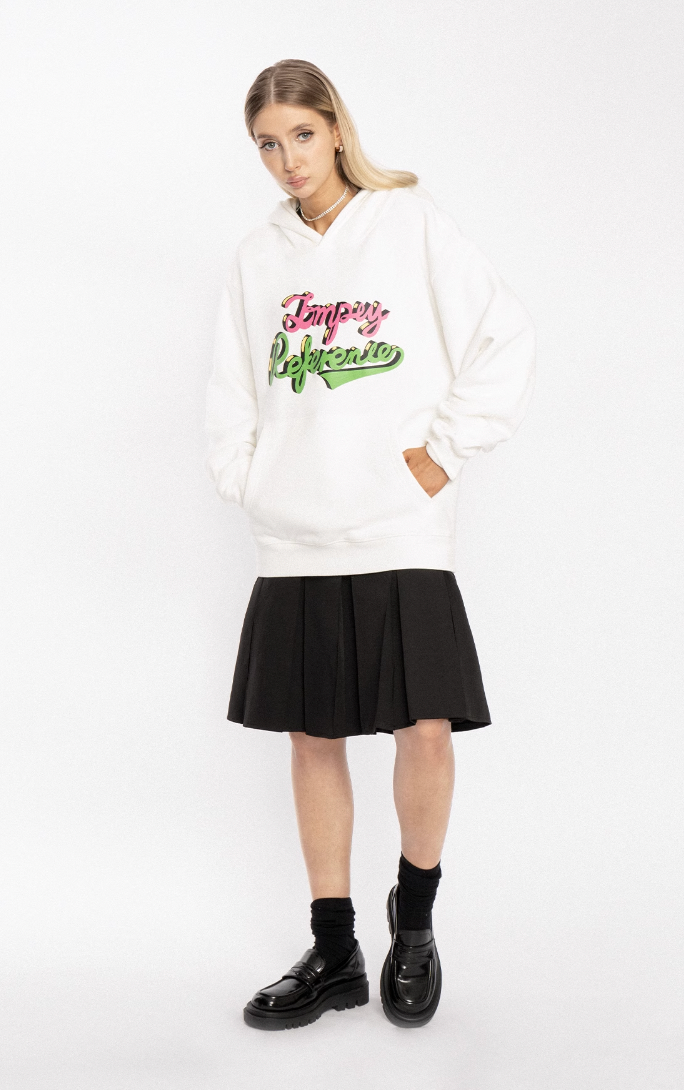 EMPTY REFERENCE Fluorescent Pink Green Logo Hoodie