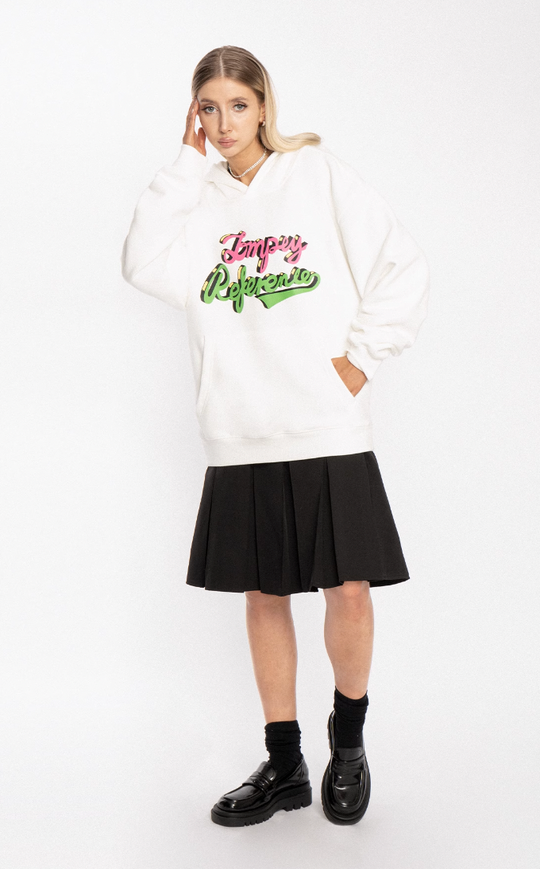 EMPTY REFERENCE Fluorescent Pink Green Logo Hoodie