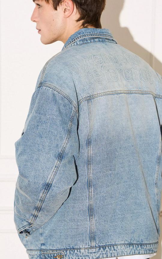 EMPTY REFERENCE Embossed Logo Denim Jacket